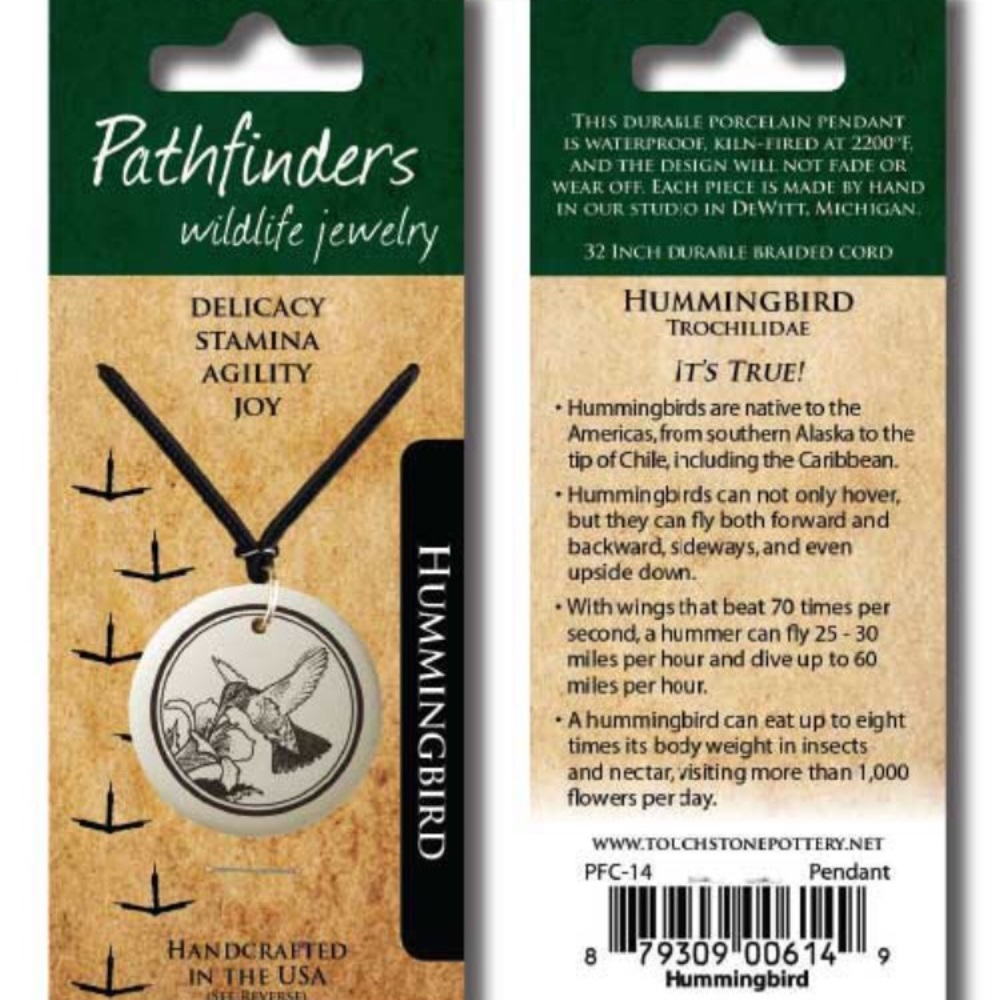 NEW, Pathfinders Wildlife Jewelry Handmade Hummingbird Pendant